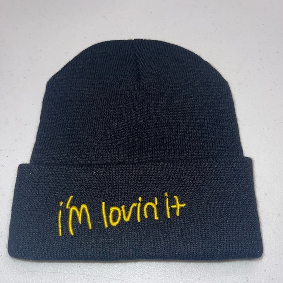 Beanie | Travis Scott Black McDonald’s Cap I’m Lovin it Musician Collectors Item - Picture 2 of 3